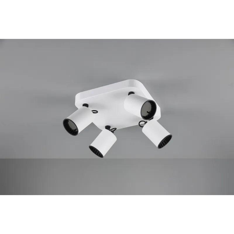 TRIO Spot intérieur blanc mat et noir PAGO - Pas cher