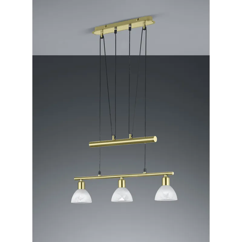 TRIO Suspension intérieur laiton mat et albâtre LEVISTO - Pas cher