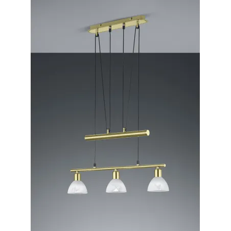 TRIO Suspension intérieur laiton mat et albâtre LEVISTO - Pas cher