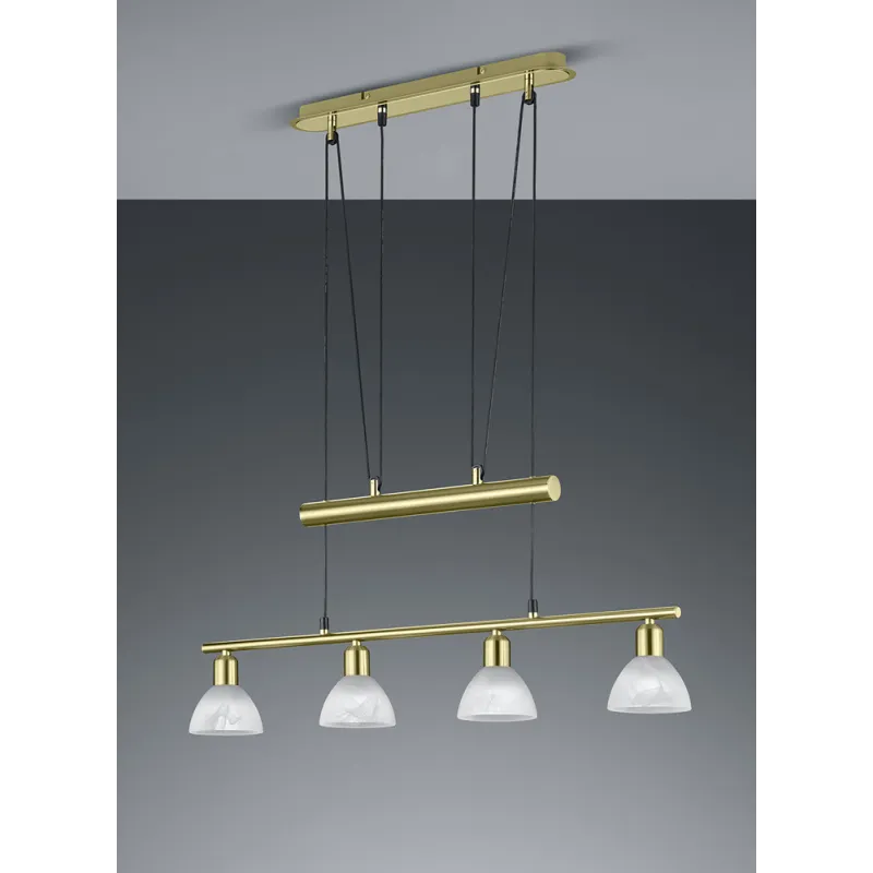 TRIO Suspension intérieur laiton mat et albâtre LEVISTO - Pas cher