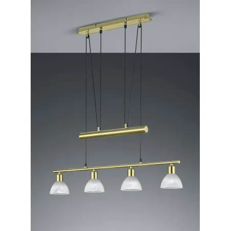 TRIO Suspension intérieur laiton mat et albâtre LEVISTO - Pas cher