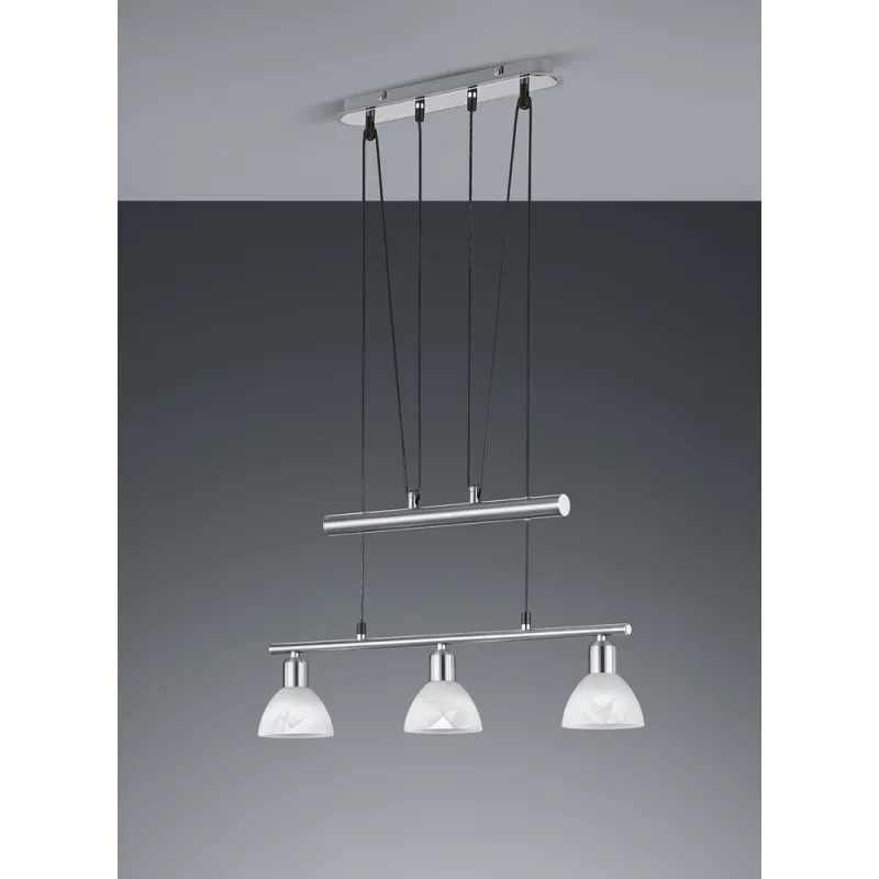 TRIO Suspension intérieur nickel mat et albâtre LEVISTO - Pas cher