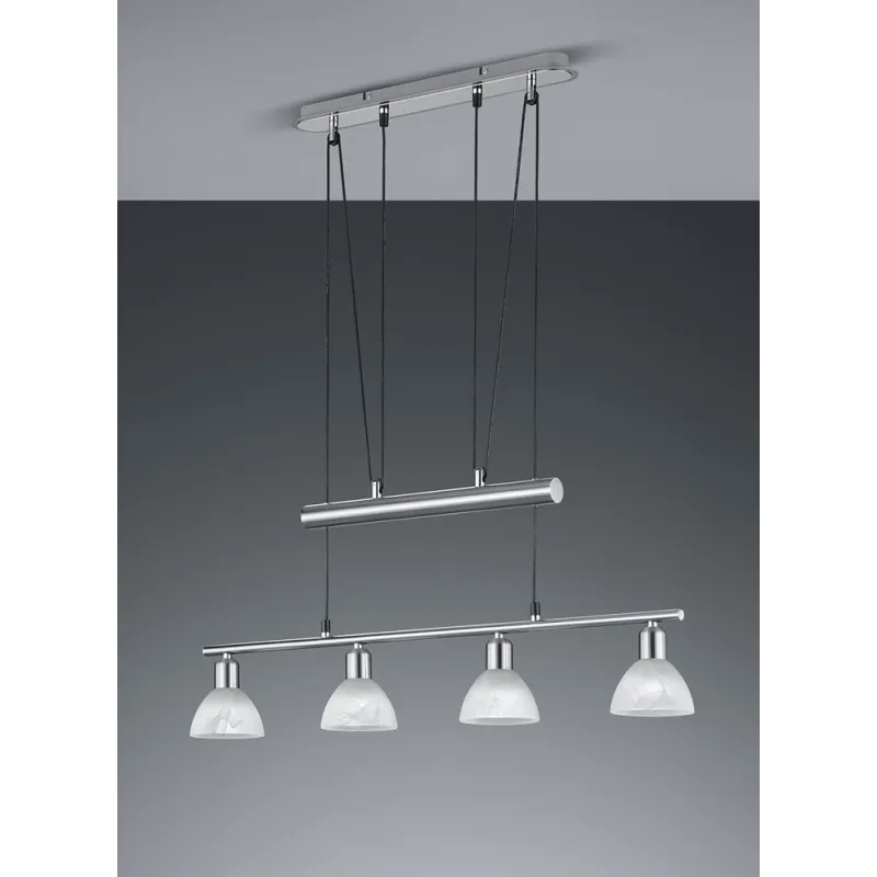 TRIO Suspension intérieur nickel mat et albâtre LEVISTO - Pas cher