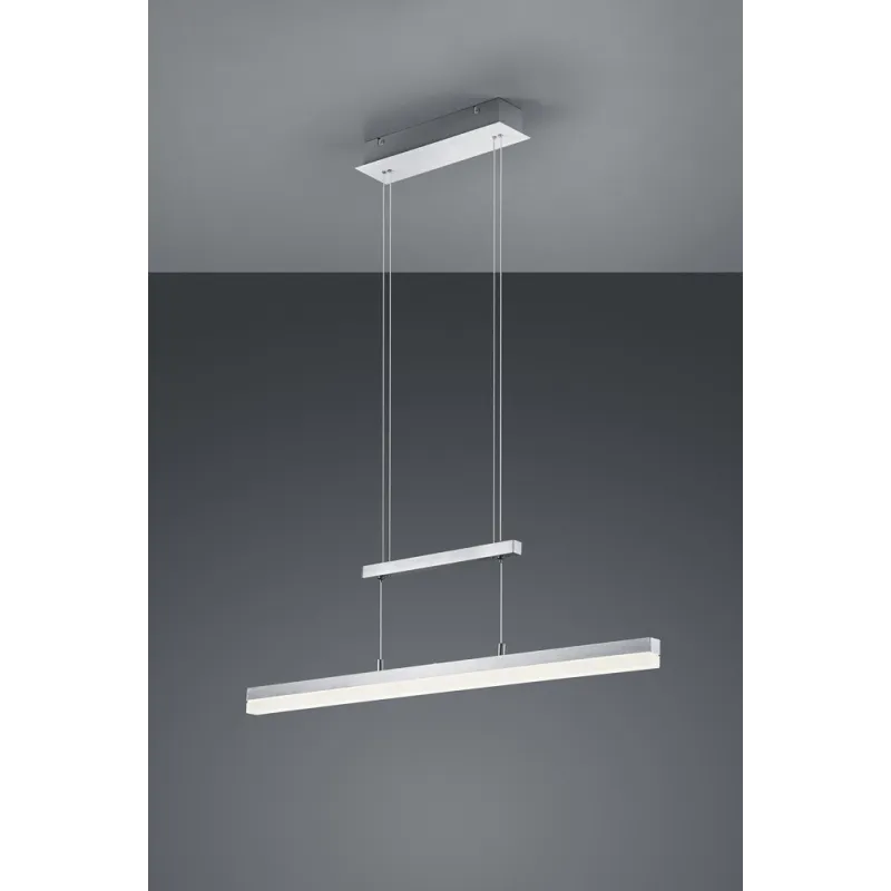 TRIO Suspension intérieur aluminium balayé et blanc CALVARO - Pas cher