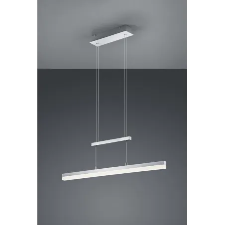 TRIO Suspension intérieur aluminium balayé et blanc CALVARO - Pas cher