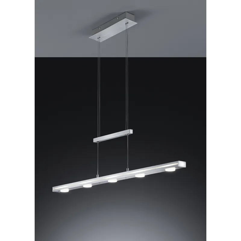 TRIO Suspension intérieur aluminium balayé et blanc CAVALLO - Pas cher