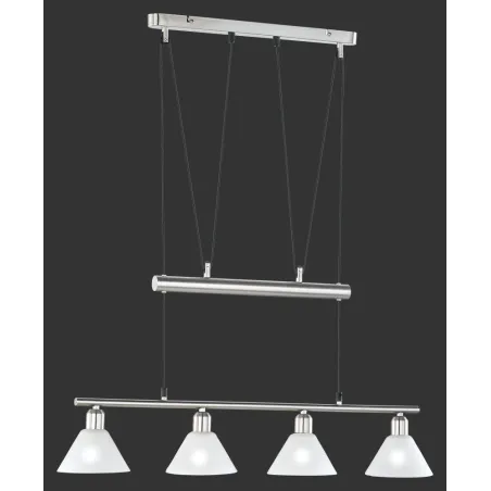 TRIO Suspension intérieur nickel mat et blanc STAMINA - Pas cher