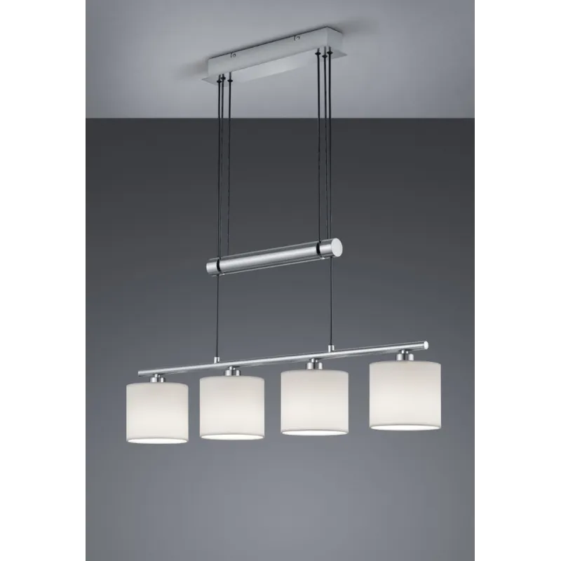 TRIO Suspension intérieur nickel mat et blanc GARDA - Pas cher