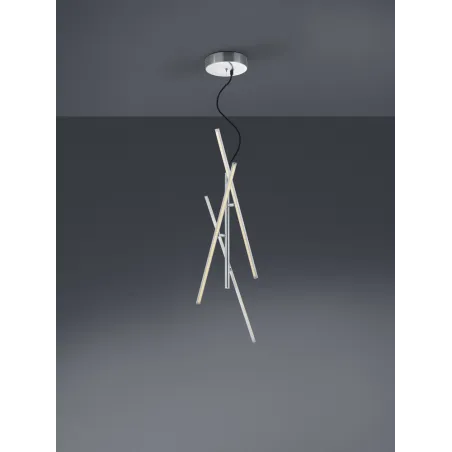 TRIO Suspension intérieur nickel mat et blanc TIRIAC - Pas cher