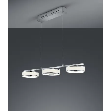 TRIO Suspension intérieur nickel mat et chrome AGENTO - Pas cher
