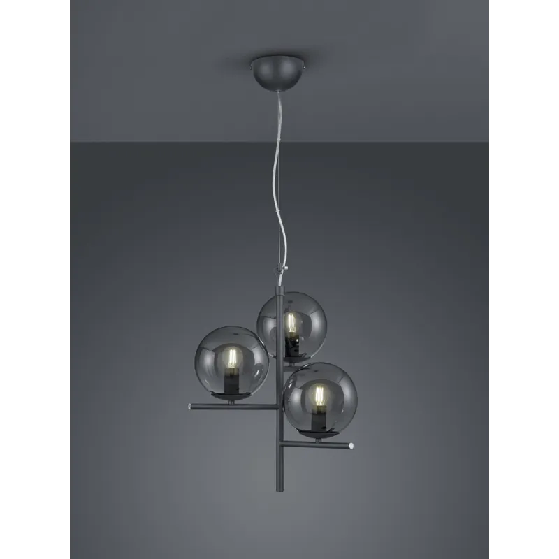 TRIO Suspension intérieur antracite et fumé PURE - Pas cher