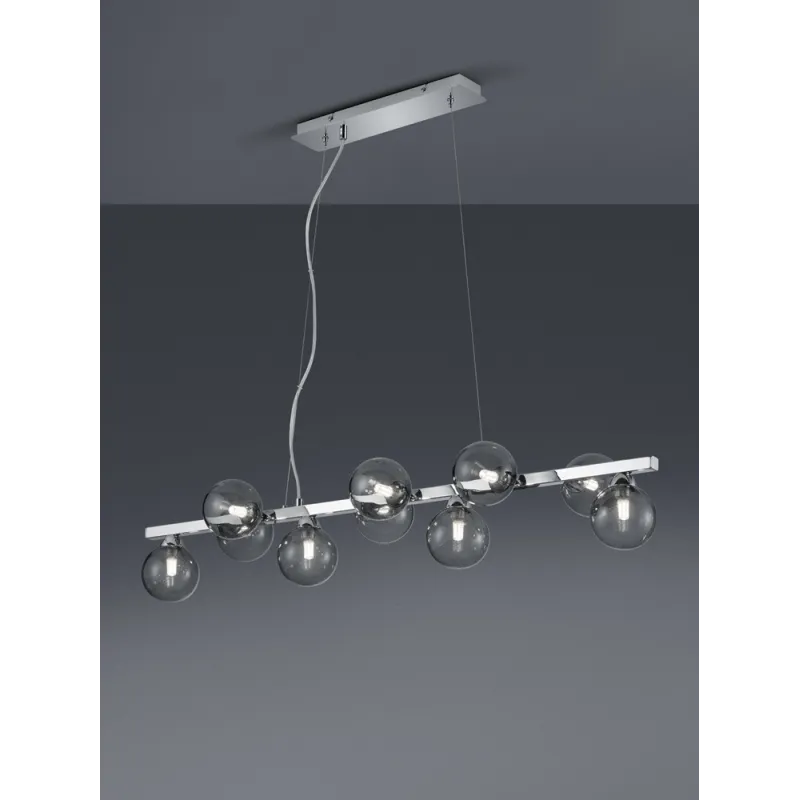 TRIO Suspension intérieur chrome et fumé ALICIA - Pas cher