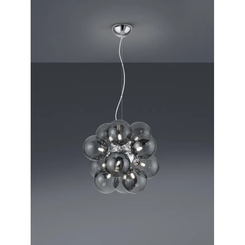 TRIO Suspension intérieur chrome et fumé ALICIA - Pas cher