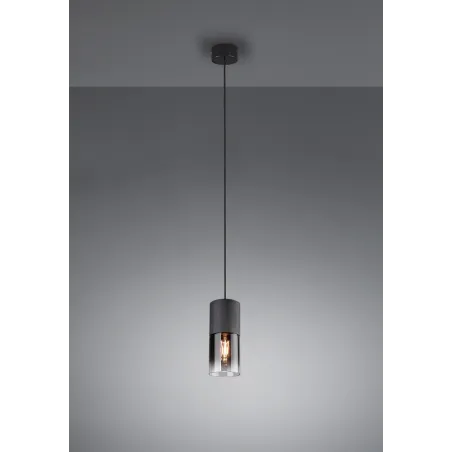 TRIO Suspension intérieur noir mat et fumé ROBIN - Pas cher