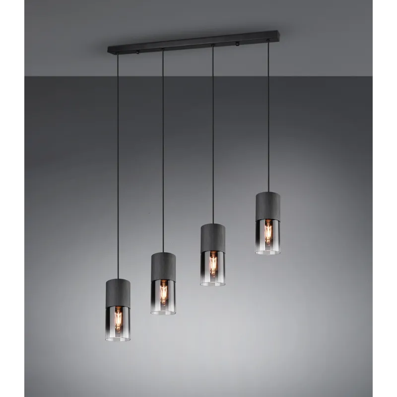 TRIO Suspension intérieur noir mat et fumé ROBIN - Pas cher