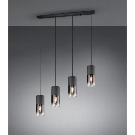 TRIO Suspension intérieur noir mat et fumé ROBIN - Pas cher