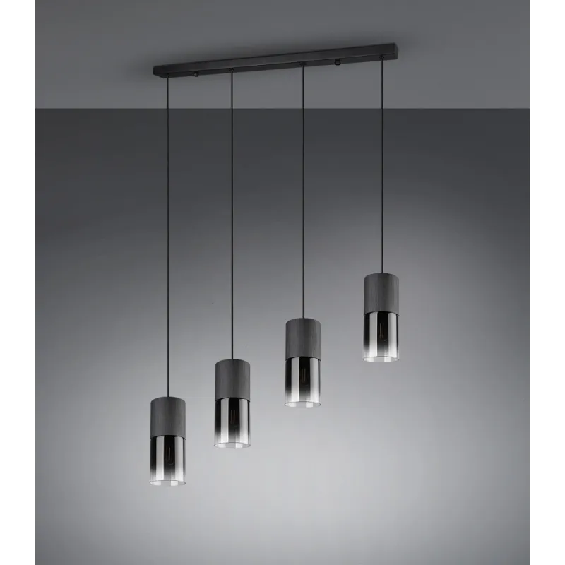 TRIO Suspension intérieur noir mat et fumé ROBIN - Pas cher