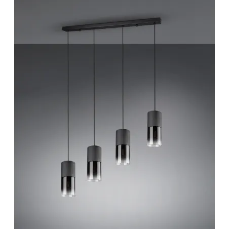 TRIO Suspension intérieur noir mat et fumé ROBIN - Pas cher