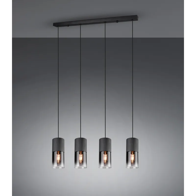 TRIO Suspension intérieur noir mat et fumé ROBIN - Pas cher