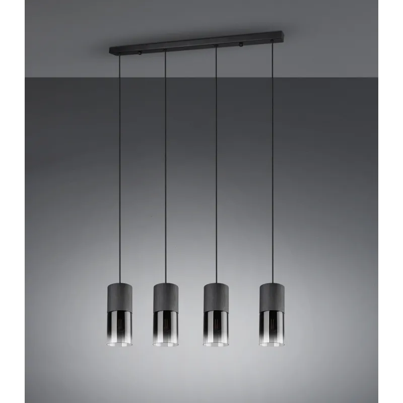 TRIO Suspension intérieur noir mat et fumé ROBIN - Pas cher