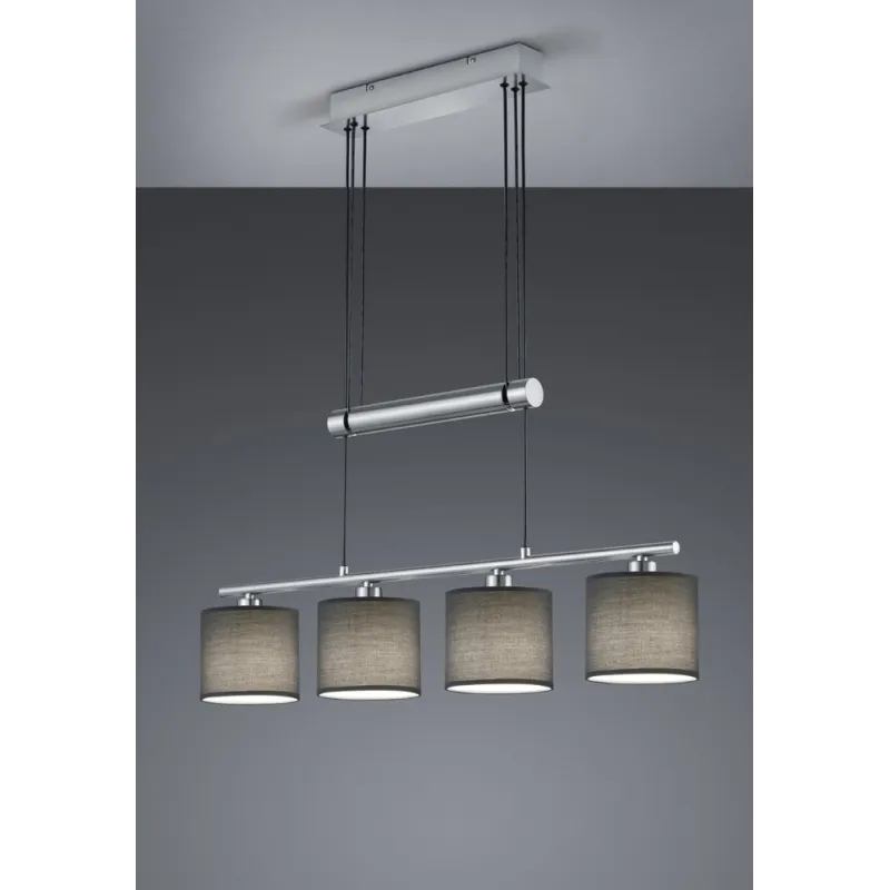 TRIO Suspension intérieur nickel mat et gris GARDA - Pas cher