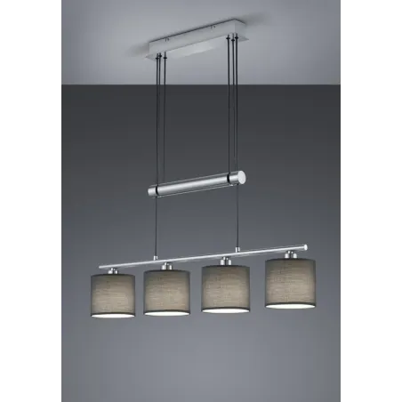 TRIO Suspension intérieur nickel mat et gris GARDA - Pas cher