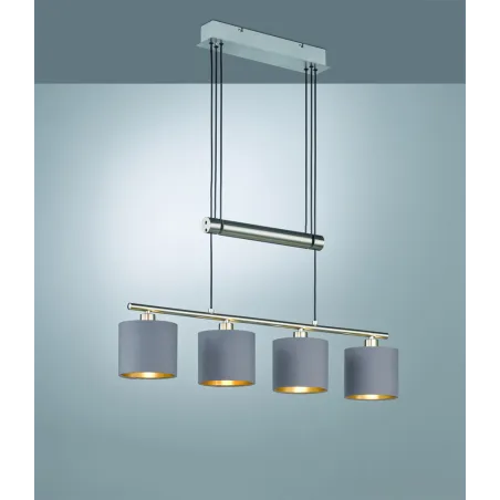 TRIO Suspension intérieur nickel mat et taupe GARDA - Pas cher