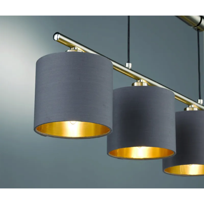 TRIO Suspension intérieur nickel mat et taupe GARDA - Pas cher