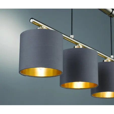 TRIO Suspension intérieur nickel mat et taupe GARDA - Pas cher