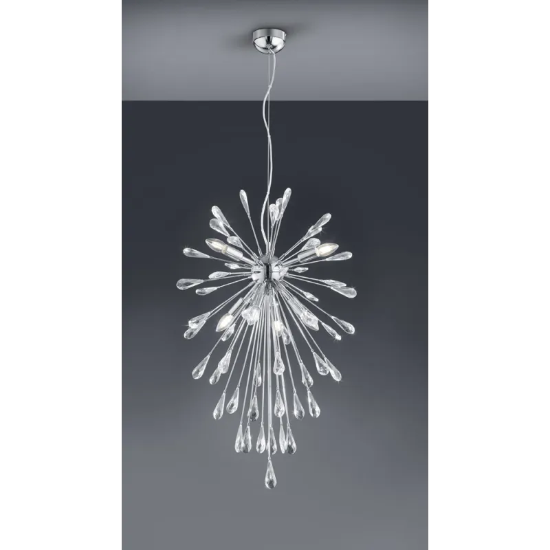 TRIO Suspension intérieur chrome et transparent claire MINSK - Pas ...