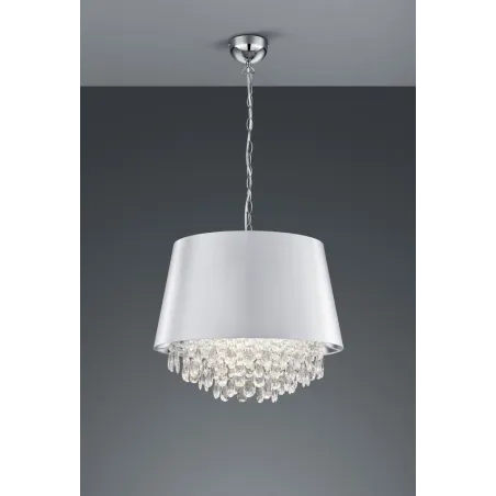 TRIO Suspension intérieur chrome et transparent claire LORELEY - Pa...