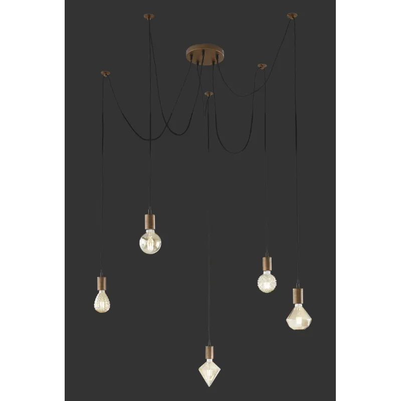TRIO Suspension intérieur cuivre ancien CORD - Pas cher