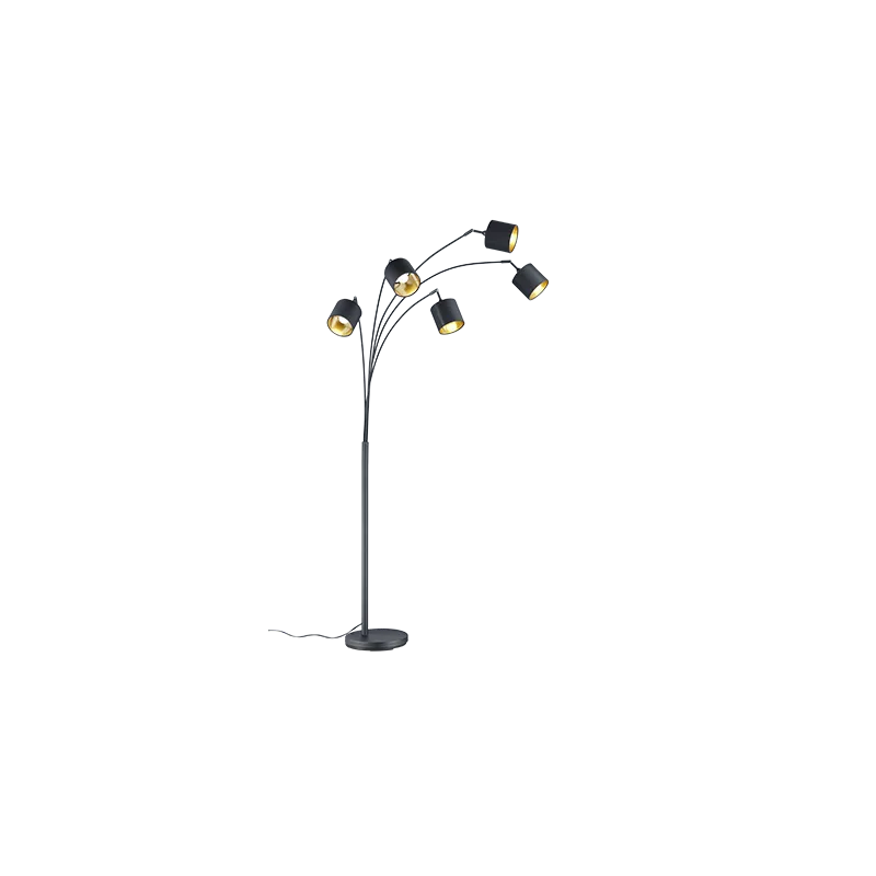 TRIO Lampadaire intérieur noir mat TOMMY - Pas cher
