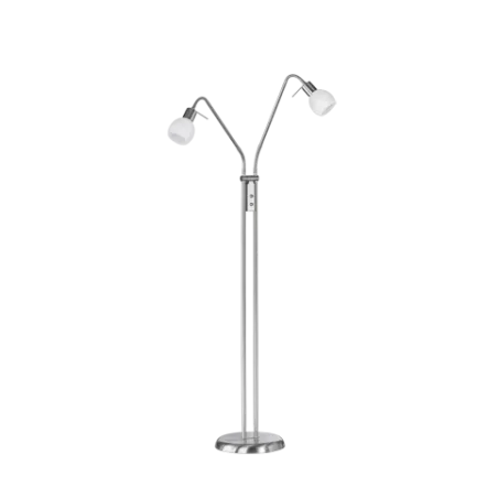 TRIO Lampadaire intérieur nickel mat et albâtre ANTIBES - Pas cher