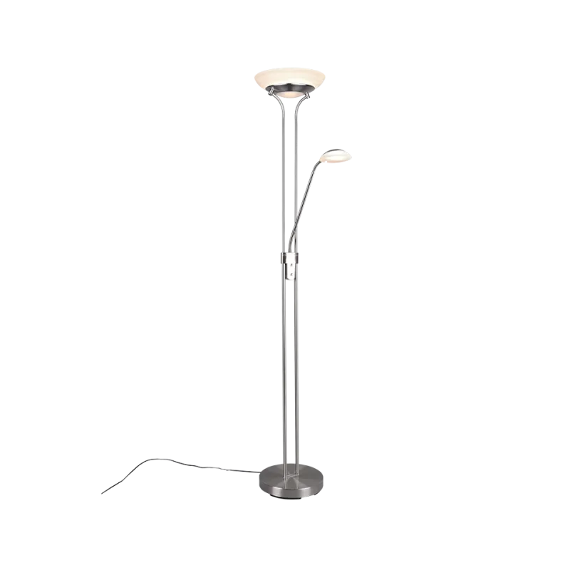 TRIO Lampadaire intérieur nickel mat et albâtre ORSON - Pas cher