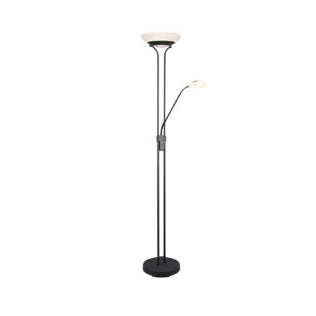TRIO Lampadaire intérieur noir mat et albâtre ORSON - Pas cher