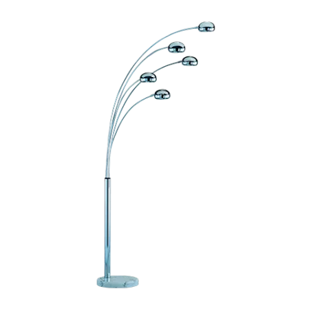 TRIO Lampadaire intérieur chrome et blanc FIVE FINGERS - Pas cher