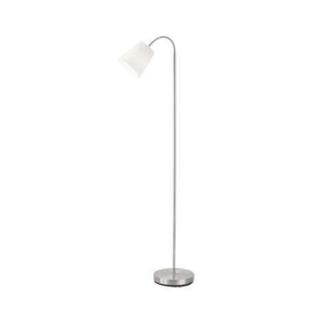 TRIO Lampadaire intérieur nickel mat et blanc WINDU - Pas cher