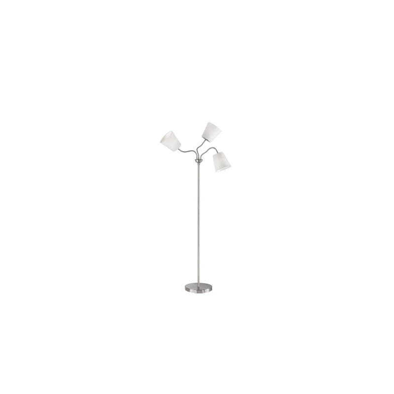 TRIO Lampadaire intérieur nickel mat et blanc WINDU - Pas cher