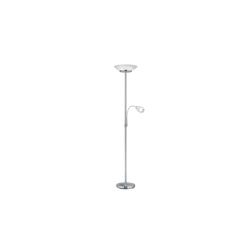 TRIO Lampadaire intérieur nickel mat et blanc GERRY - Pas cher