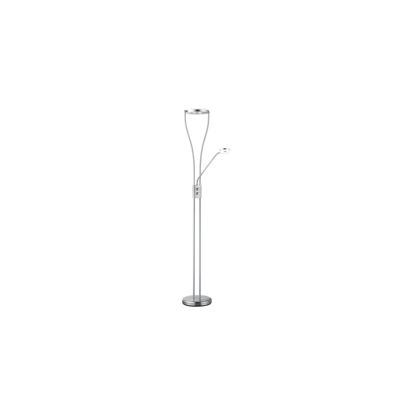 TRIO Lampadaire intérieur nickel mat et blanc RENNES - Pas cher