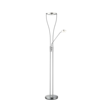 TRIO Lampadaire intérieur nickel mat et blanc RENNES - Pas cher