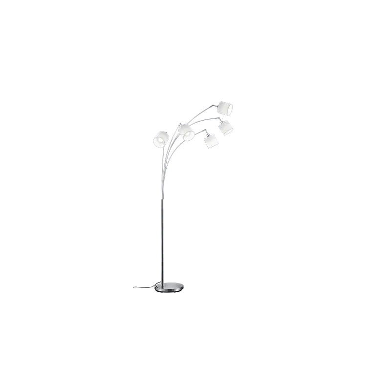 TRIO Lampadaire intérieur nickel mat et blanc TOMMY - Pas cher
