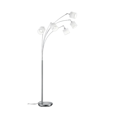 TRIO Lampadaire intérieur nickel mat et blanc TOMMY - Pas cher