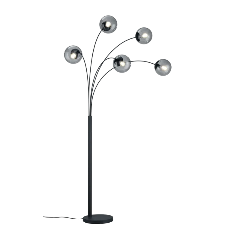 TRIO Lampadaire intérieur antracite et fumé BALINI - Pas cher
