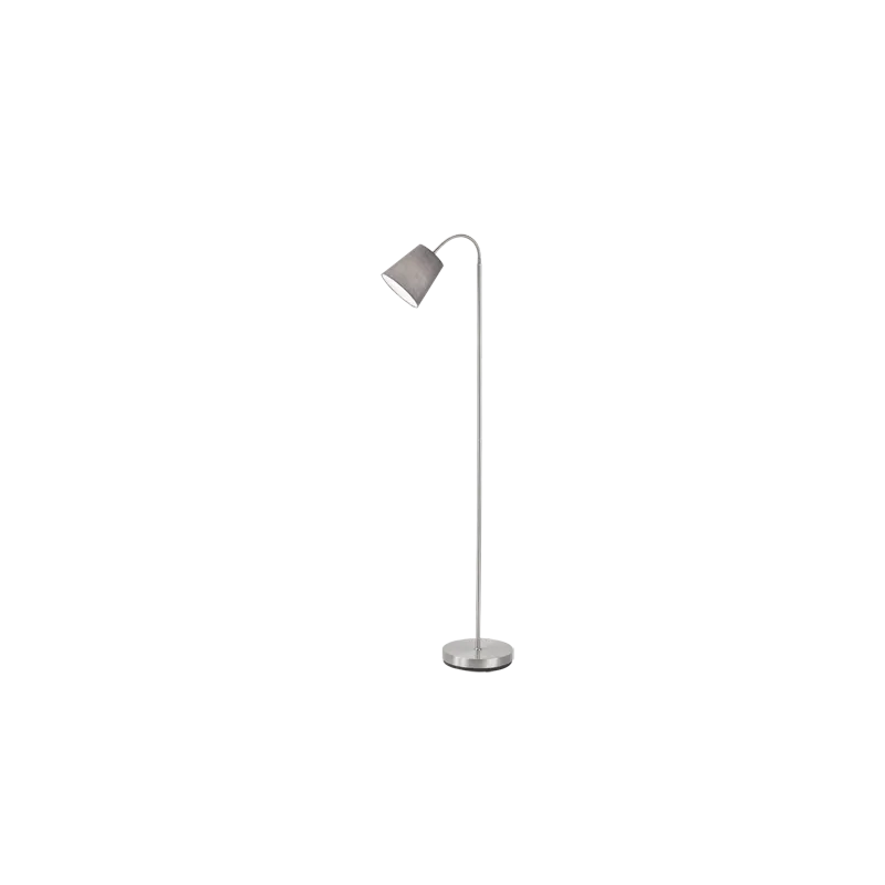 TRIO Lampadaire intérieur nickel mat et gris WINDU - Pas cher