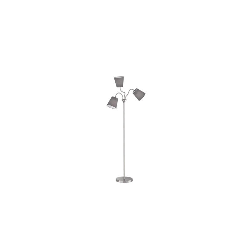 TRIO Lampadaire intérieur nickel mat et gris WINDU - Pas cher