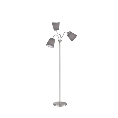 TRIO Lampadaire intérieur nickel mat et gris WINDU - Pas cher