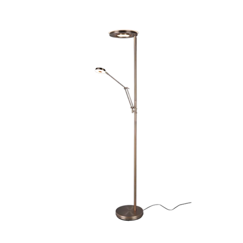 TRIO Lampadaire intérieur laiton fumé et noir BARRIE - Pas cher