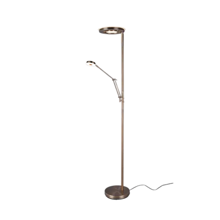 TRIO Lampadaire intérieur laiton fumé et noir BARRIE - Pas cher